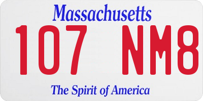 MA license plate 107NM8