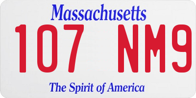 MA license plate 107NM9