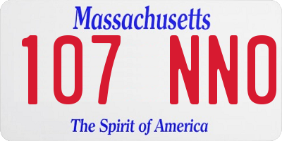 MA license plate 107NN0
