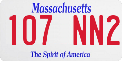 MA license plate 107NN2