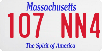 MA license plate 107NN4