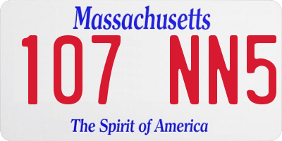 MA license plate 107NN5