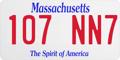 MA license plate 107NN7