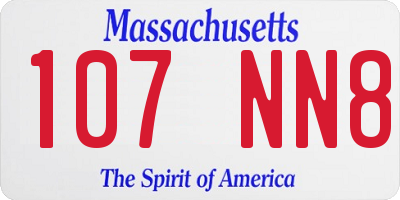 MA license plate 107NN8