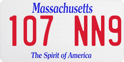 MA license plate 107NN9