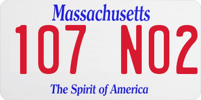 MA license plate 107NO2