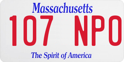 MA license plate 107NP0