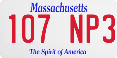 MA license plate 107NP3