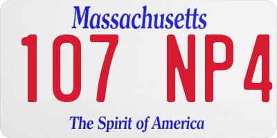 MA license plate 107NP4