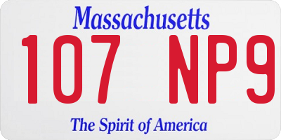 MA license plate 107NP9