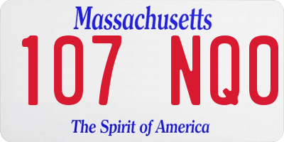 MA license plate 107NQ0