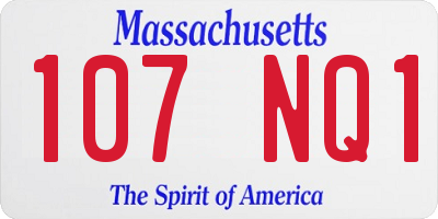 MA license plate 107NQ1