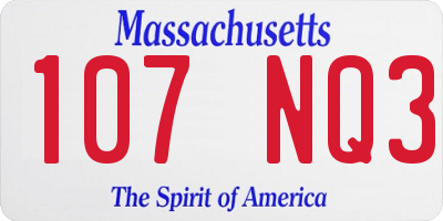 MA license plate 107NQ3