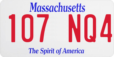 MA license plate 107NQ4