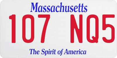 MA license plate 107NQ5