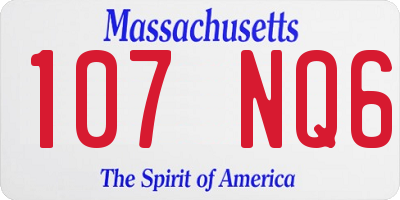 MA license plate 107NQ6