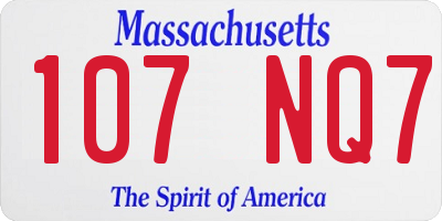 MA license plate 107NQ7