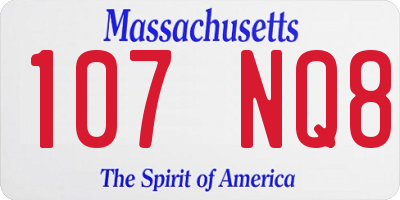 MA license plate 107NQ8