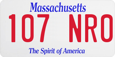 MA license plate 107NR0