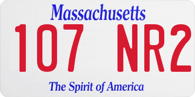 MA license plate 107NR2