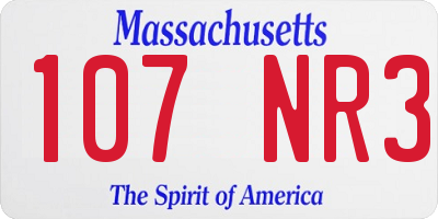 MA license plate 107NR3