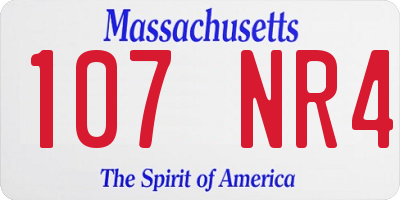 MA license plate 107NR4