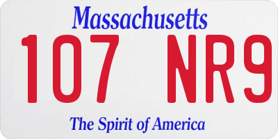 MA license plate 107NR9