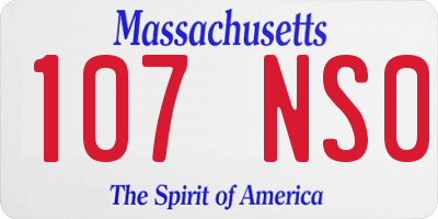 MA license plate 107NS0