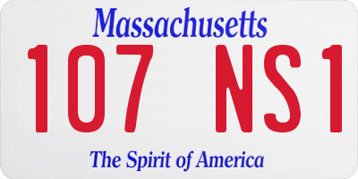 MA license plate 107NS1
