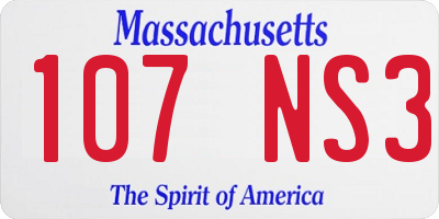 MA license plate 107NS3