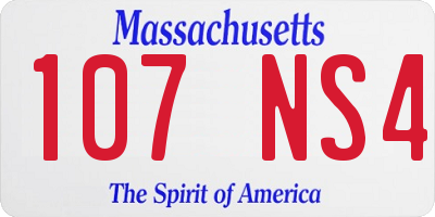 MA license plate 107NS4