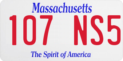 MA license plate 107NS5