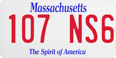 MA license plate 107NS6