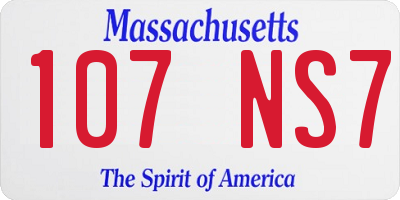 MA license plate 107NS7