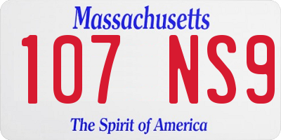 MA license plate 107NS9