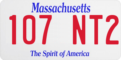 MA license plate 107NT2