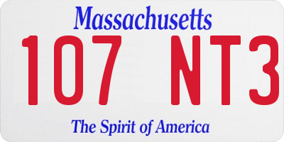 MA license plate 107NT3