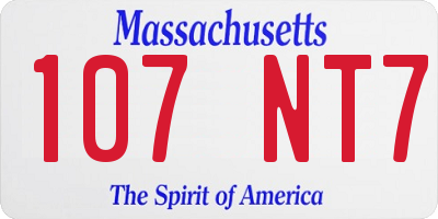 MA license plate 107NT7