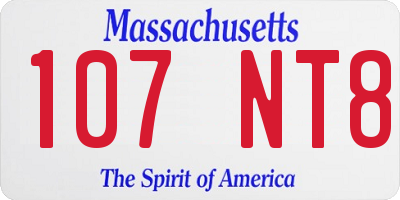 MA license plate 107NT8