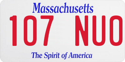 MA license plate 107NU0