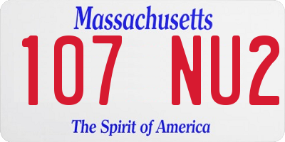 MA license plate 107NU2