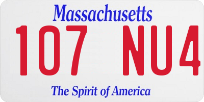 MA license plate 107NU4