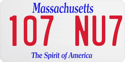 MA license plate 107NU7