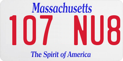 MA license plate 107NU8