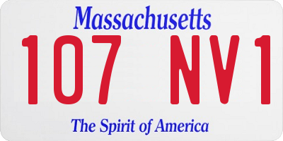 MA license plate 107NV1