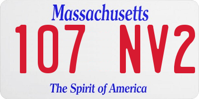 MA license plate 107NV2