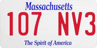 MA license plate 107NV3