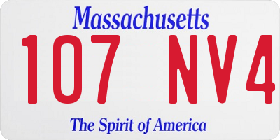 MA license plate 107NV4