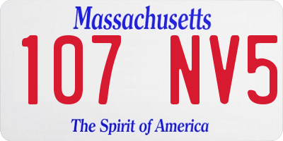 MA license plate 107NV5