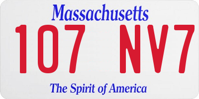 MA license plate 107NV7